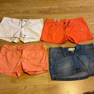 3 pairs shorts one skirt